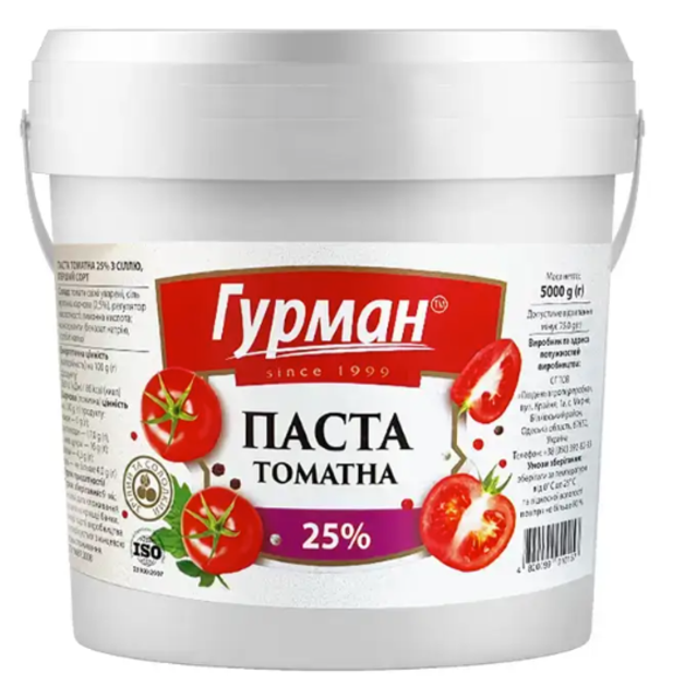 Паста томатна Гурман 25%, 5кг